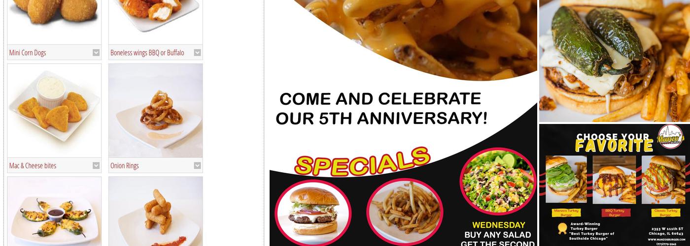 Manzo's Burger Menu
