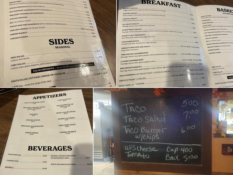 Bailey’s Pub N Grub Menu