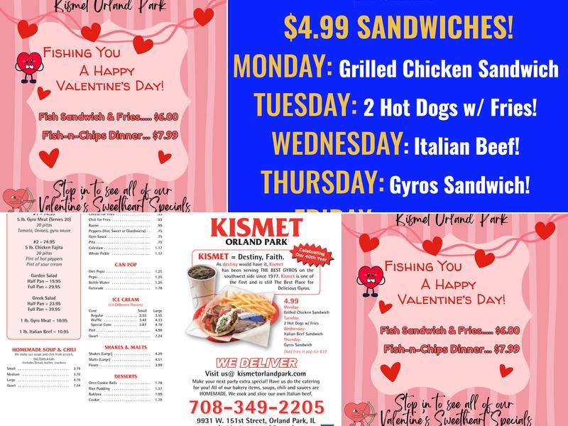 Kismet of Orland Park Menu