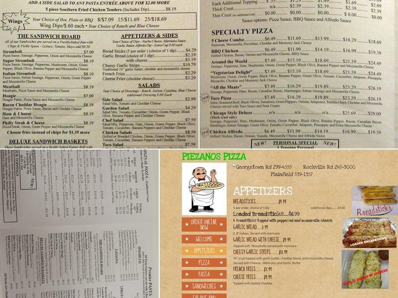 Piezanos Pizza - Rockville Menu