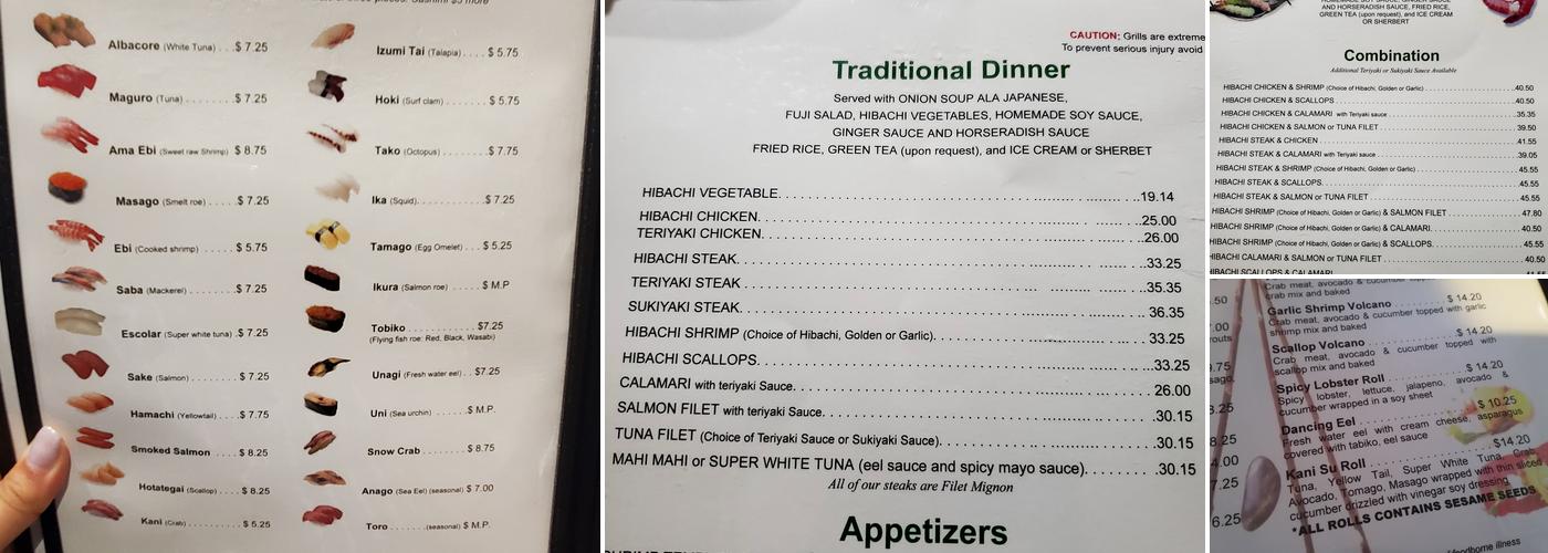 Fuji Japanese Steak House Menu