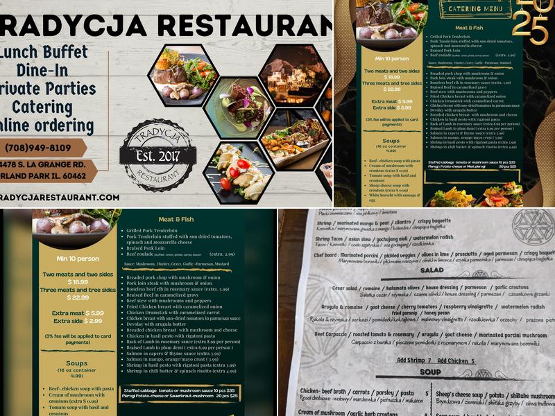 Tradycja Restaurant Polish Fusion Cuisine Menu