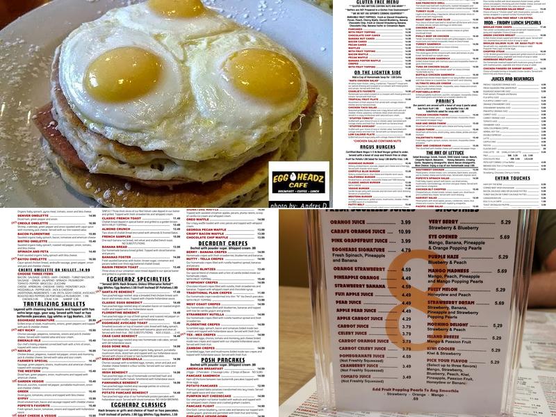 Eggheadz Cafe Menu