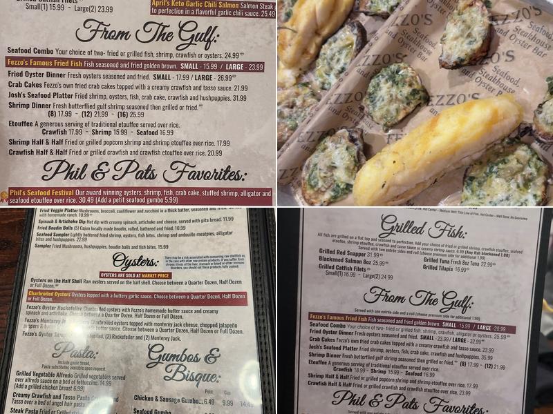 Fezzo's Seafood, Steakhouse & Oyster Bar Menu