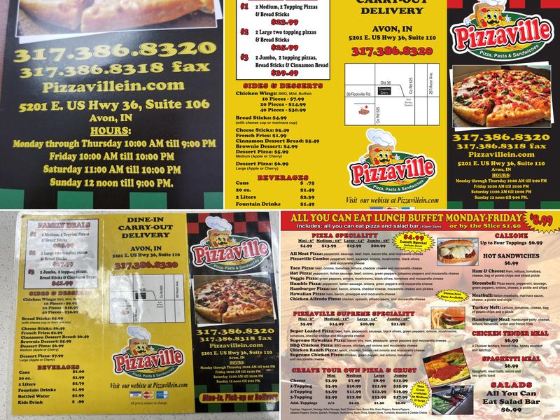 Pizzaville Menu