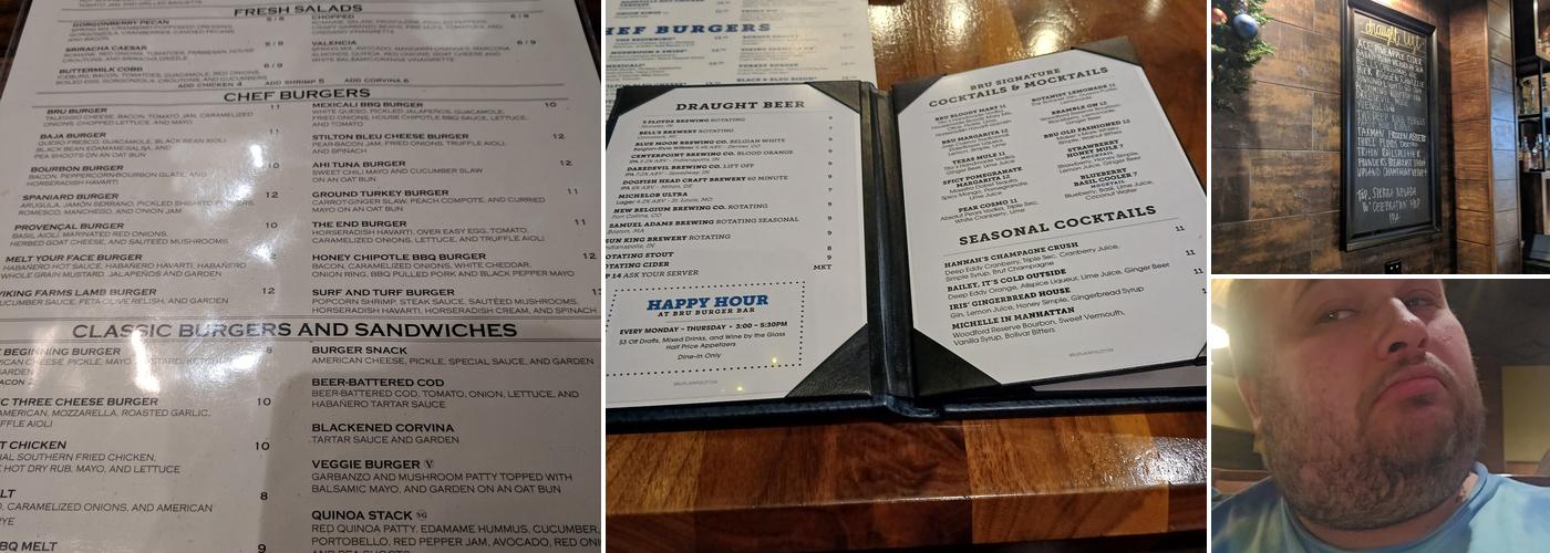 BRU Burger Bar - Plainfield Menu