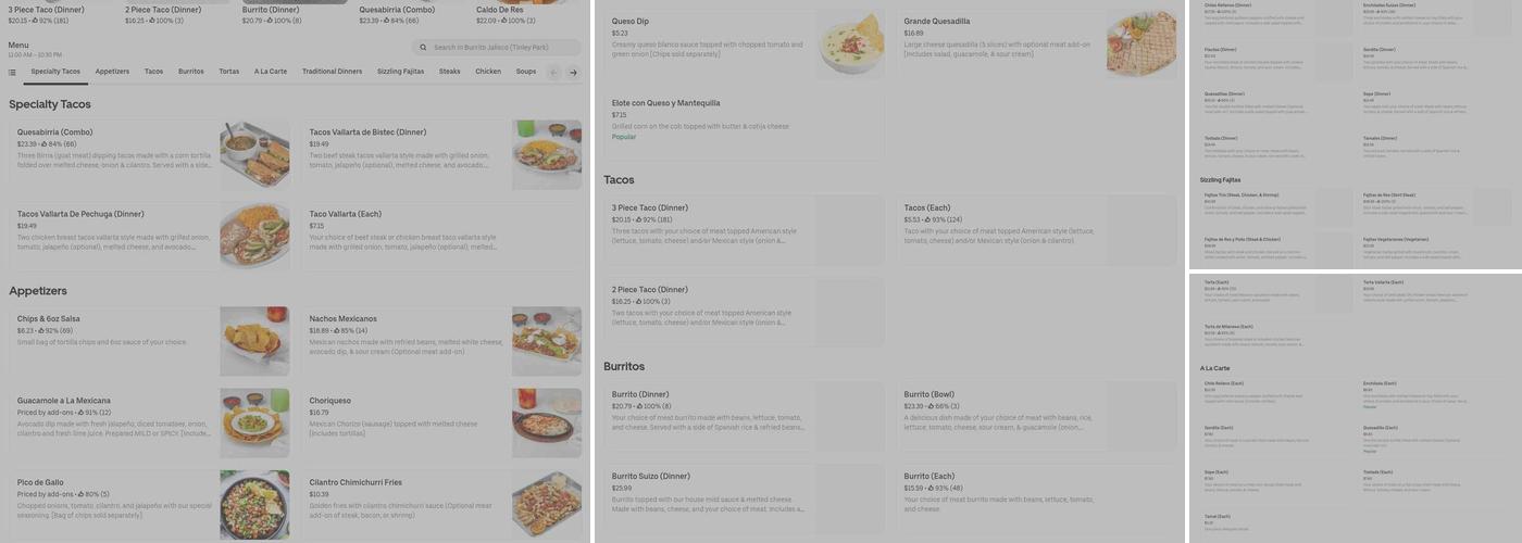 Burrito Jalisco 2 Menu