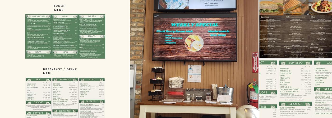 Weeping Willow Cafe Menu