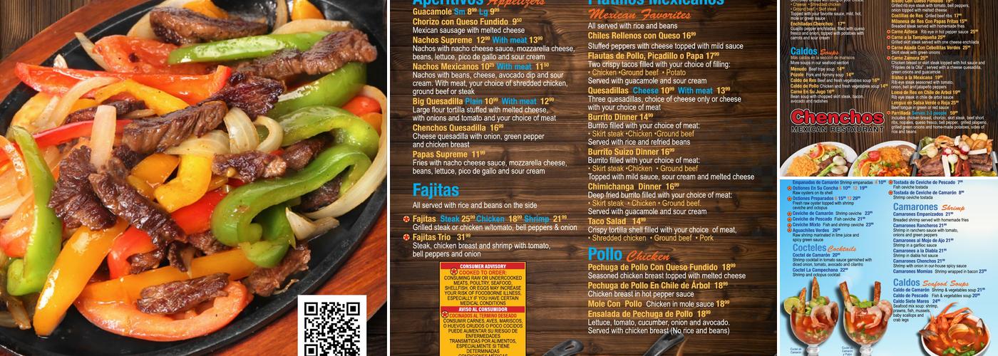 Chenchos Burrito Menu