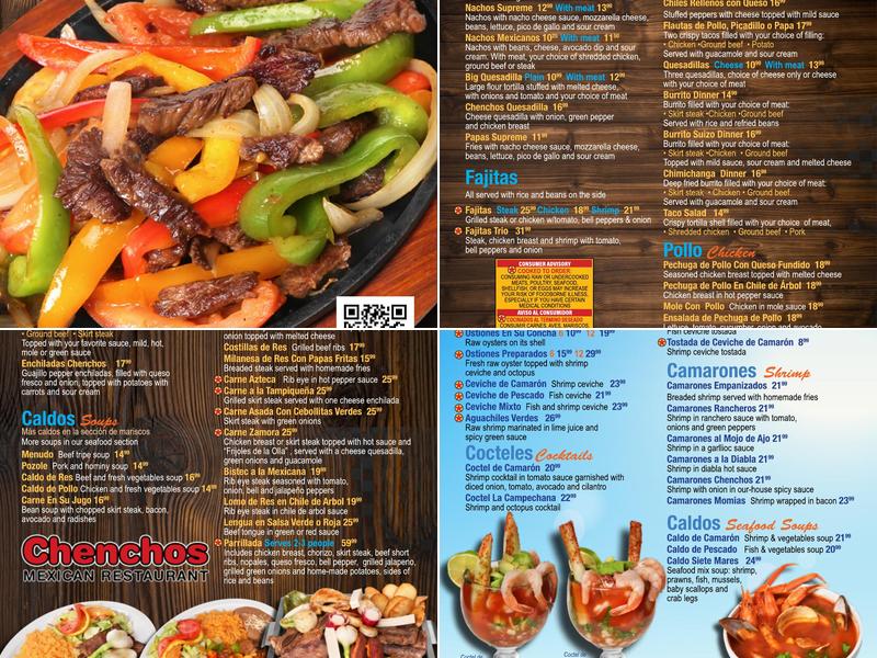 Chenchos Burrito Menu