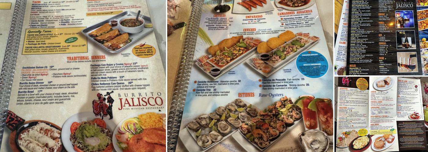 Burrito Jalisco Menu