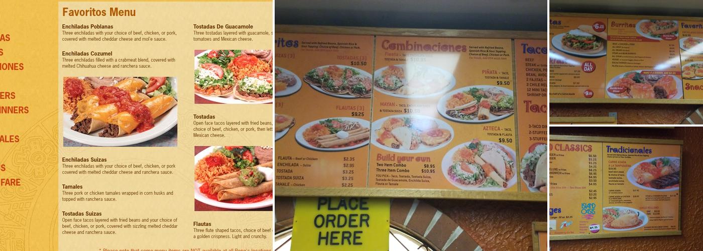 Pepe's Mexican Menu
