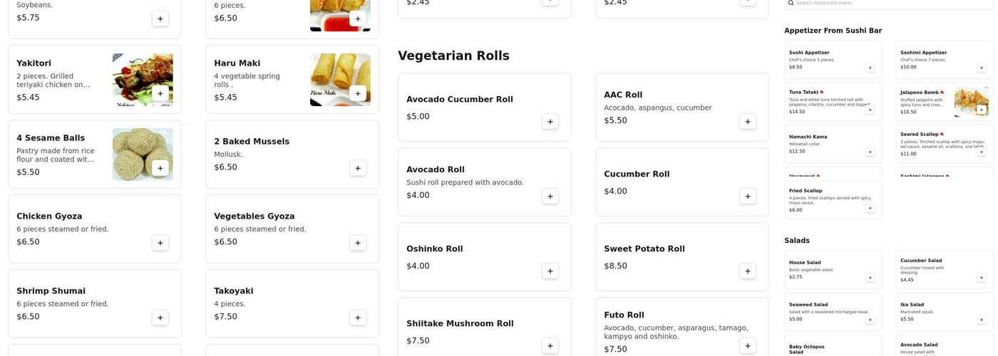 Sushi Nova Menu