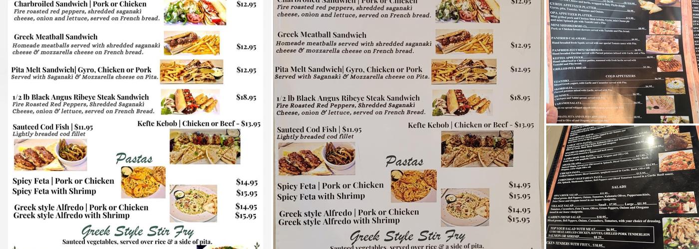 OPA! Menu