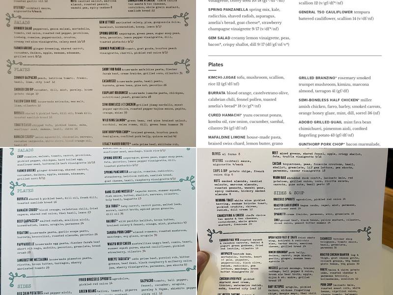 Bluebeard Menu