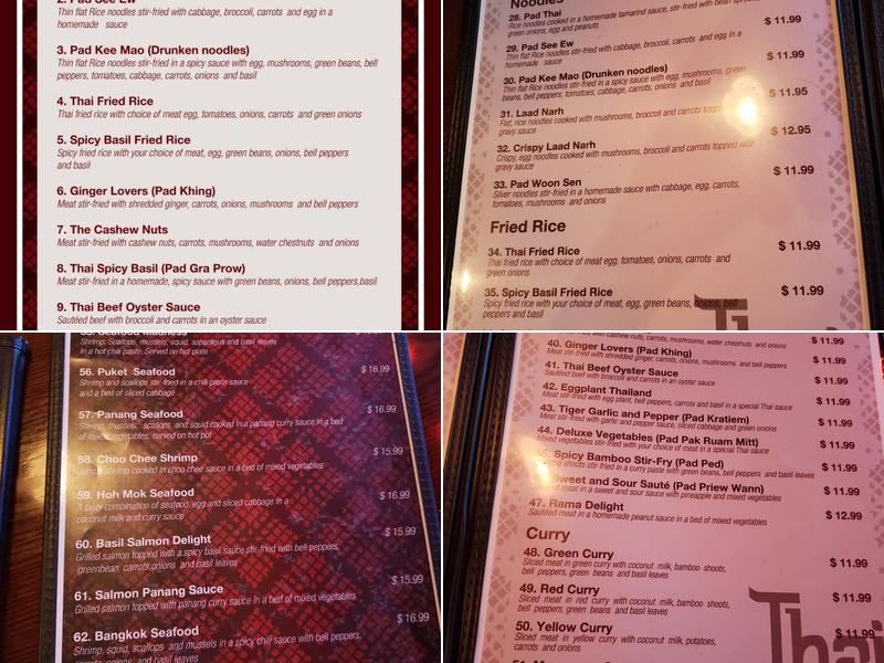 Thai Kitchen Restaurant Menu