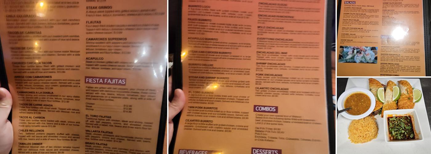 El Toro Menu