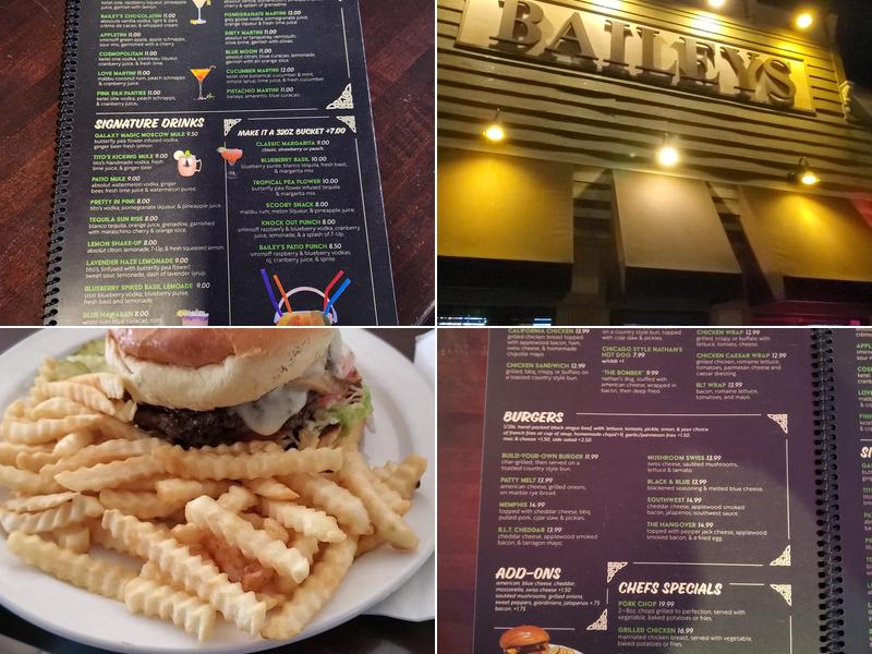 Bailey's Restaurant & Bar Menu