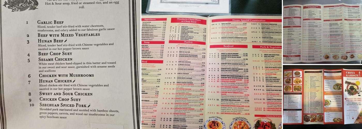 China Garden Restaurant Menu