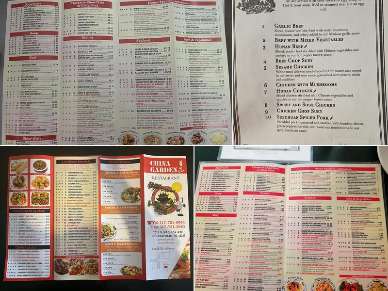 China Garden Restaurant Menu