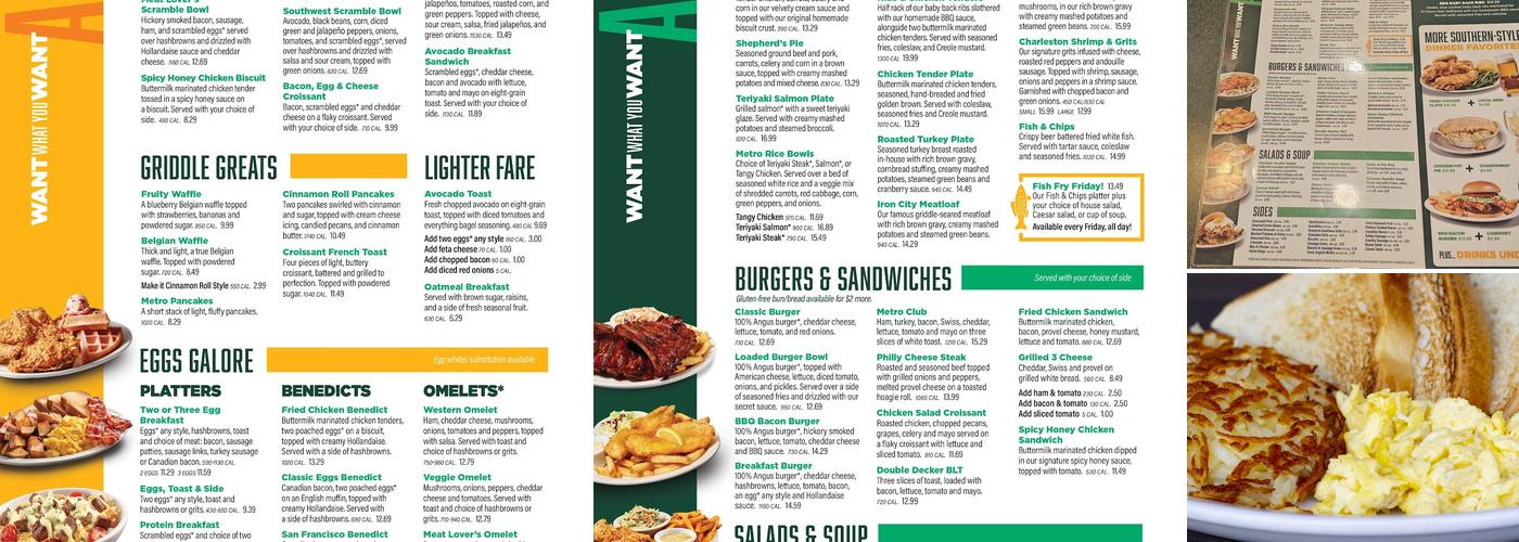 Metro Diner Menu
