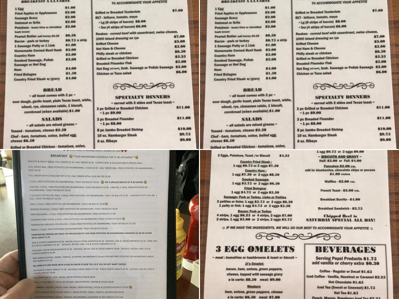 Jimmy's Diner Menu