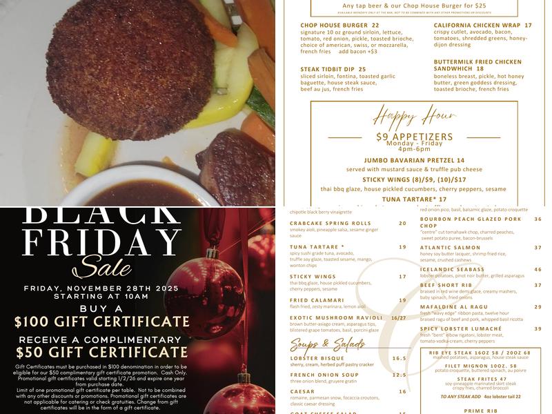 Chadwick's American Chop House & Bar Menu