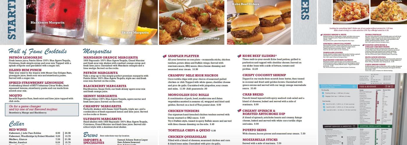 Champps Menu