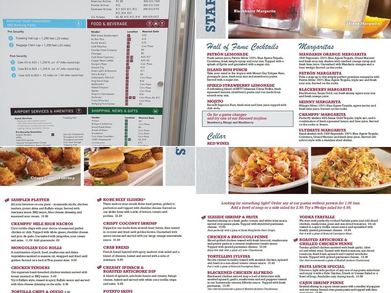 Champps Menu