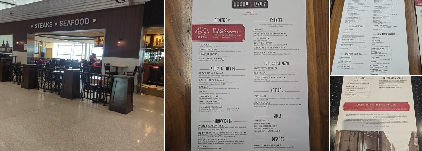 Harry & Izzy's Menu