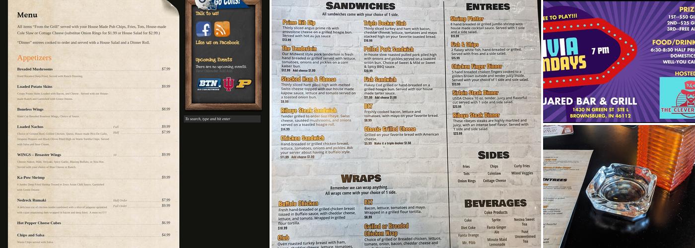 B Squared Bar & Grill Menu