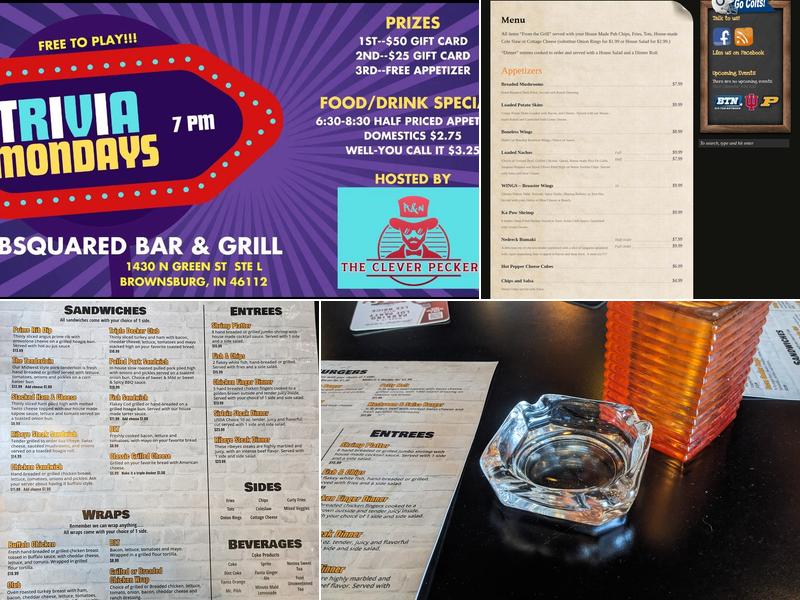 B Squared Bar & Grill Menu