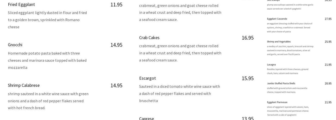 Assunta's Menu