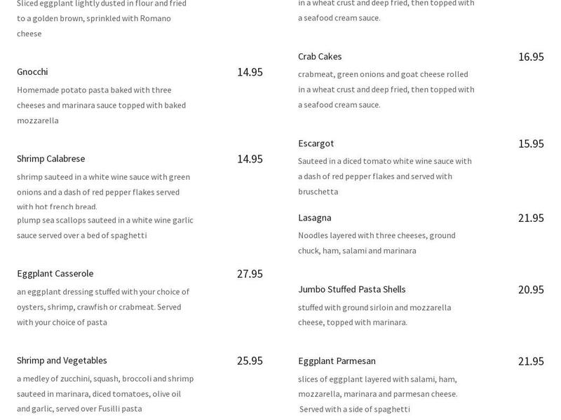 Assunta's Menu