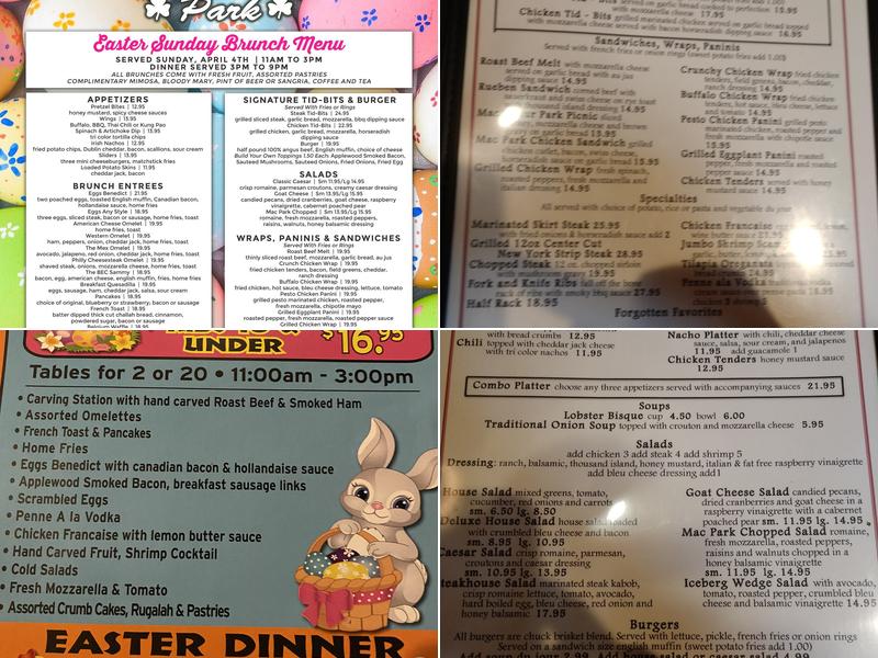 MacArthur Park Menu