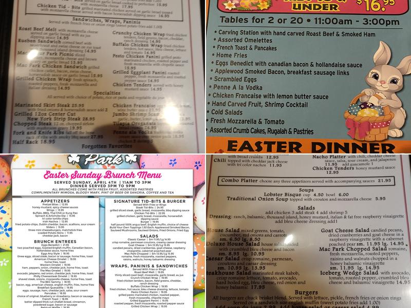 MacArthur Park Menu
