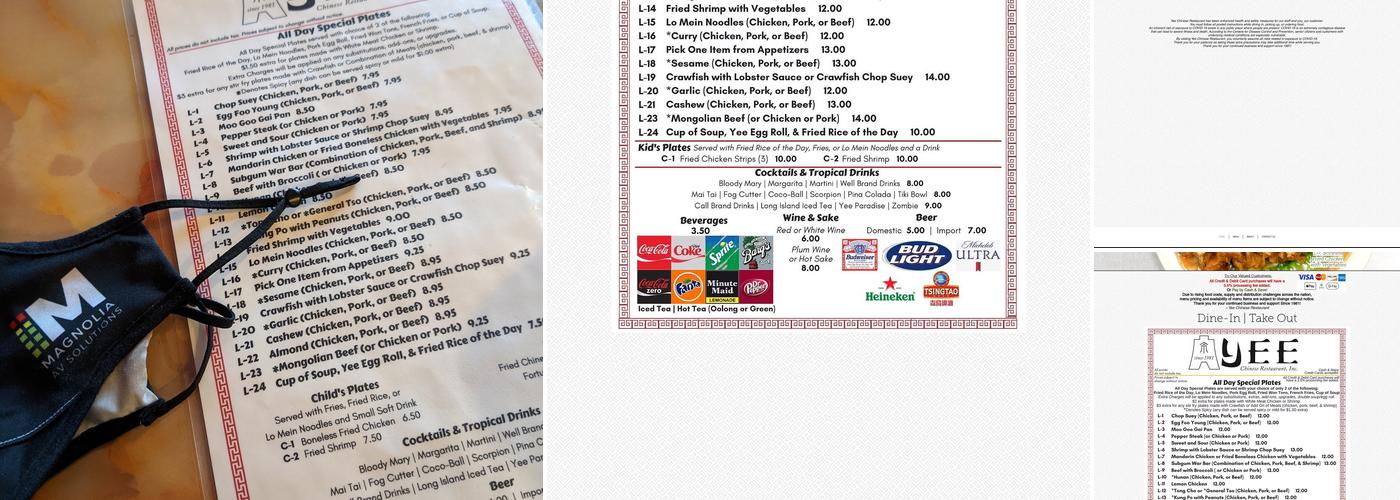 Yee Chinese Restaurant Menu