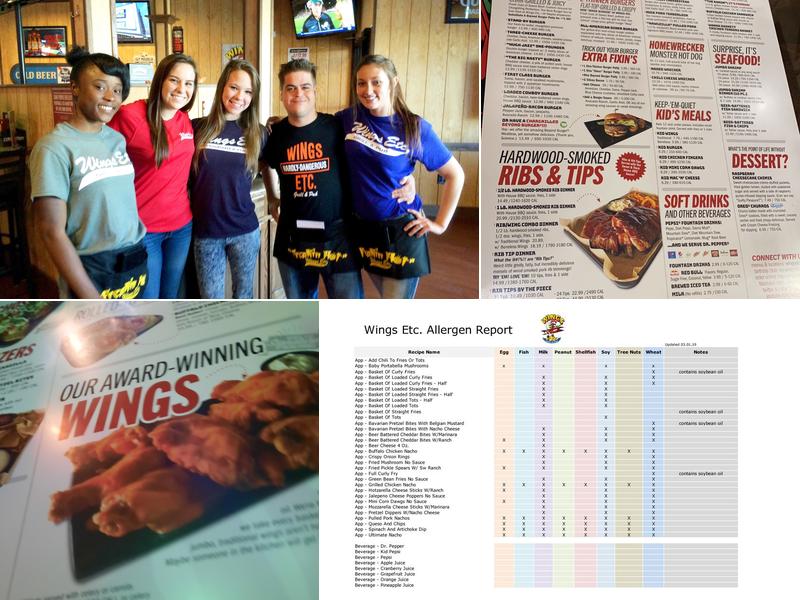 Wings Etc. Menu