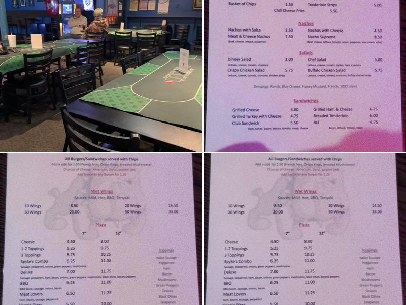 Spyke's Bar & Grill Menu