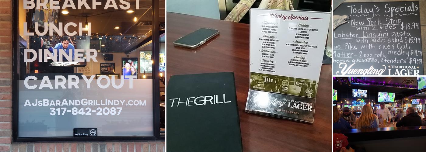 AJ'S Bar & Grill Menu