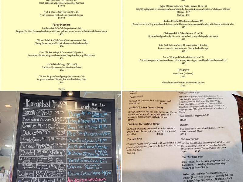 The Blue Rose Catering and Cakes LLC Menu