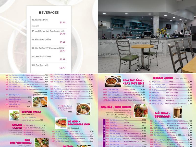 Phở Café Menu