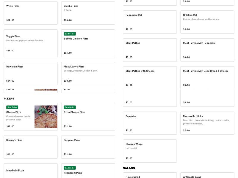 Circle Pizza Menu