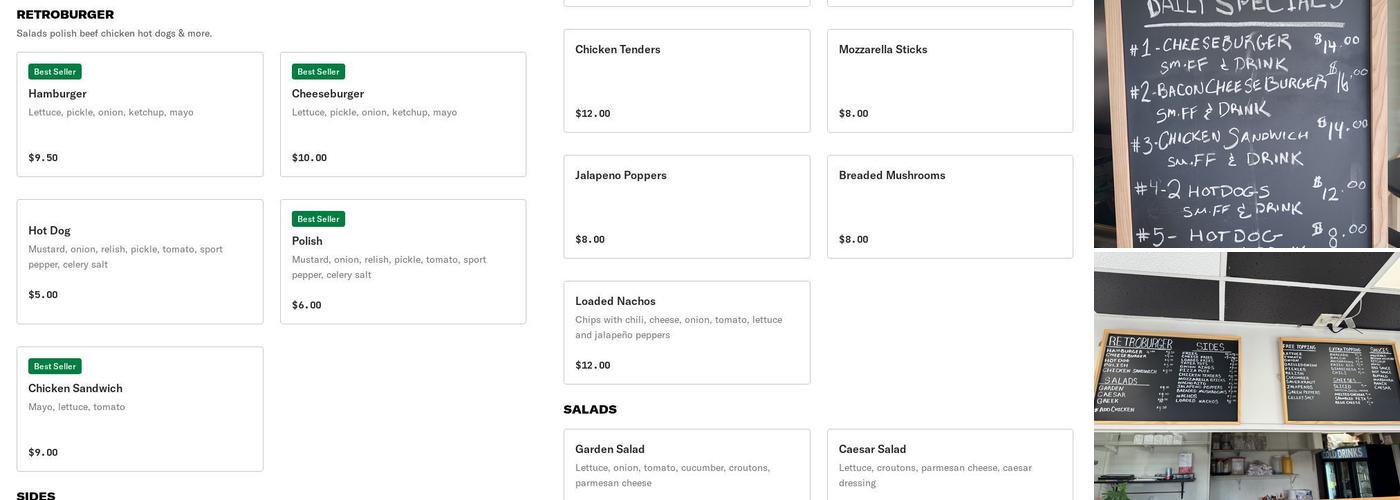 Retro Burger Menu