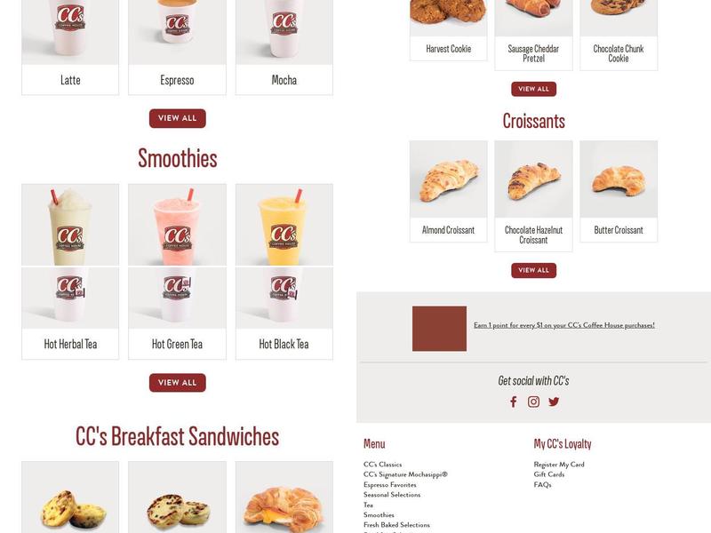 CC's Coffee House Menu