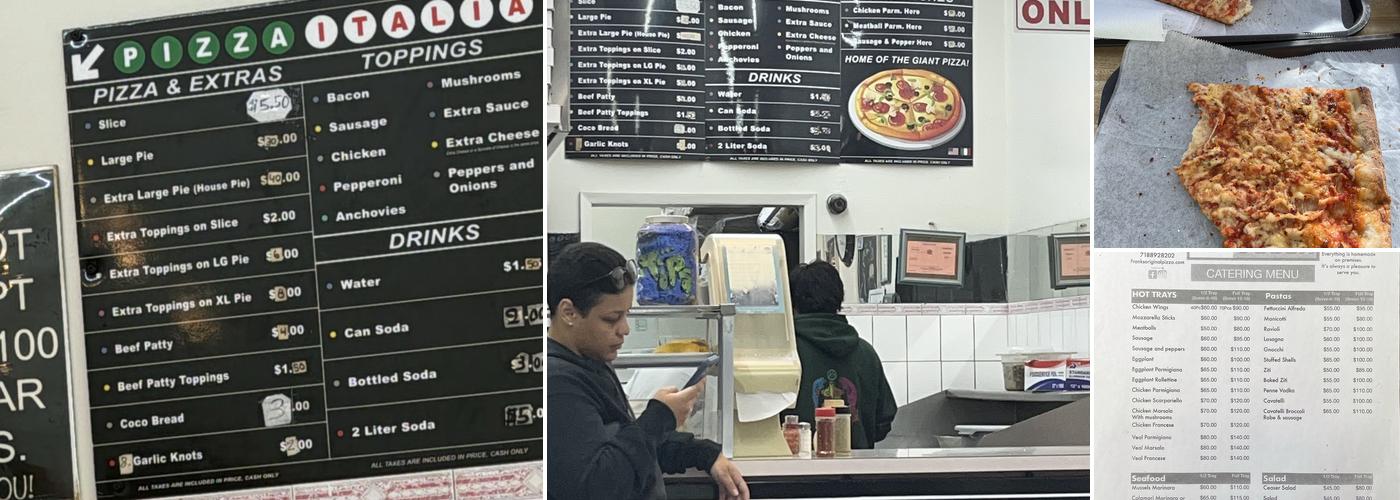 Frank's Original Pizza Italia Menu