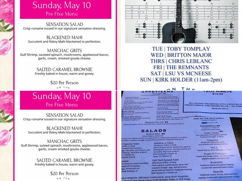 On The Half Shell Menu