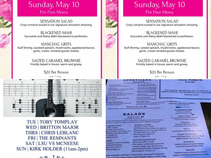 On The Half Shell Menu