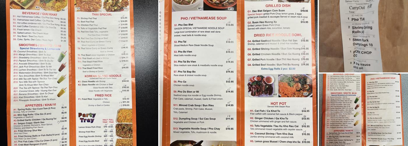 Saigon Restaurant Menu