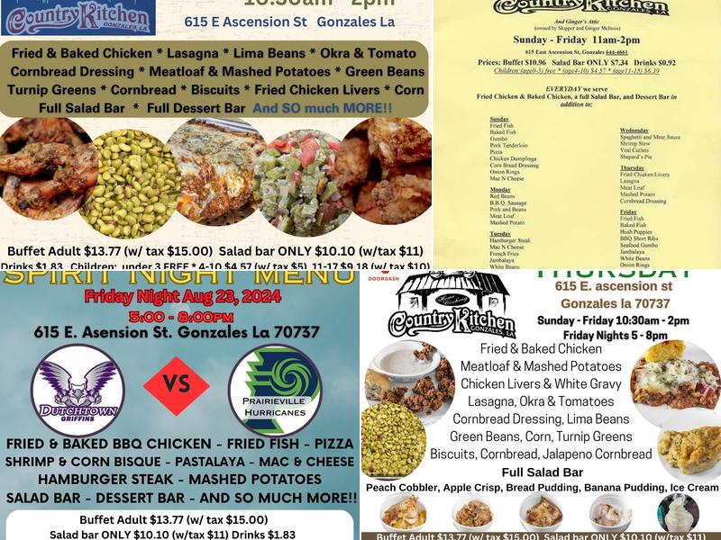 Country Kitchen Menu